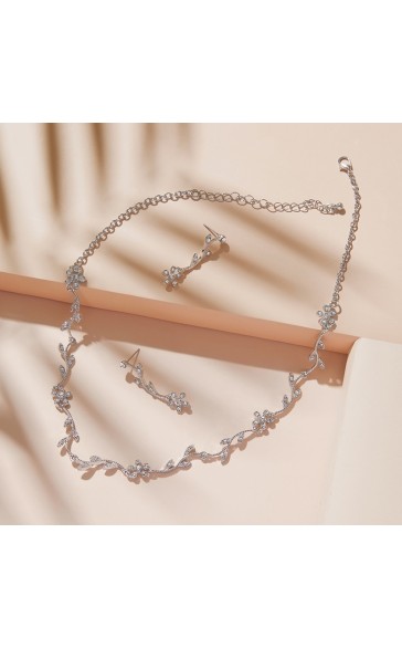 Ladies' Beautiful Alloy With Irregular Cubic Zirconia Jewelry Sets