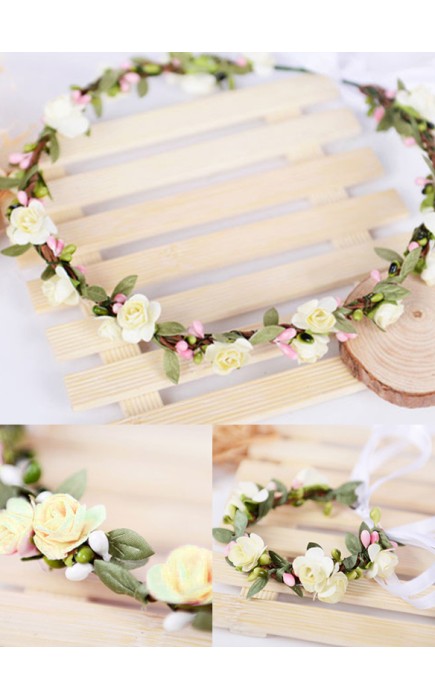 Artificial Silk/Paper With Ribbon Flower Headband