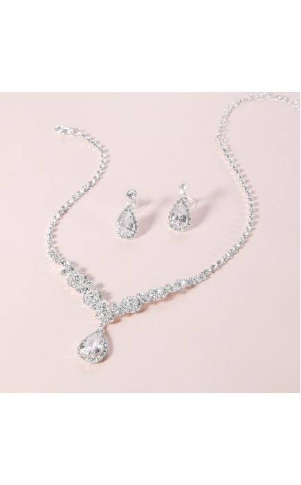 Ladies' Elegant Alloy With Drop Rhinestone Jewelry Sets For Bride