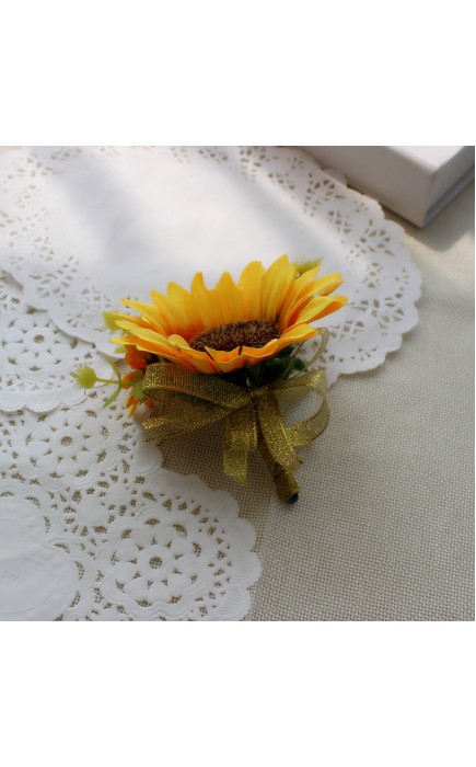 Free-Form Silk Flower Boutonniere (Sold in a single piece) -