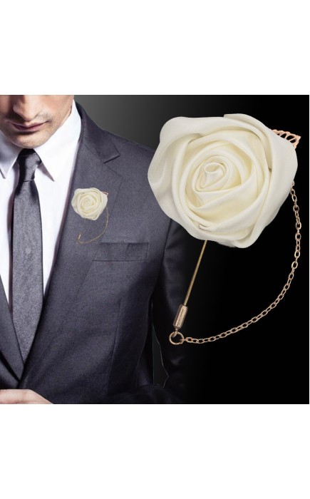 Romantic Free-Form Satin Boutonniere (Sold in a single piece) -