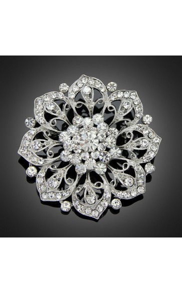 Ladies' Fancy Alloy With Irregular Rhinestone Brooch