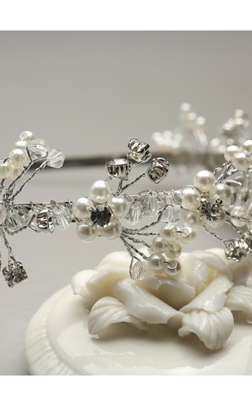 Alloy/Crystal With Flower Headbands (Sold in a single piece)