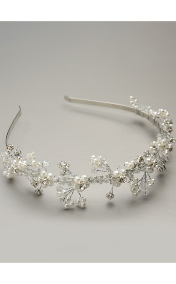 Alloy/Crystal With Flower Headbands (Sold in a single piece)