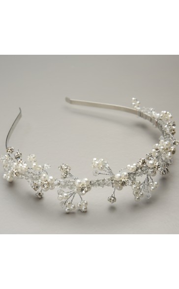 Alloy/Crystal With Flower Headbands (Sold in a single piece)