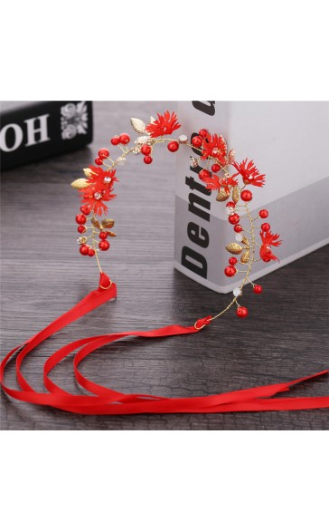 Alloy/Crystal With Flower Headbands (Sold in a single piece)