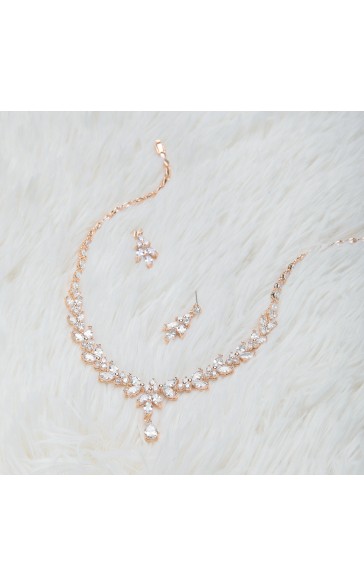 Ladies' Elegant Alloy With Irregular Cubic Zirconia Jewelry Sets