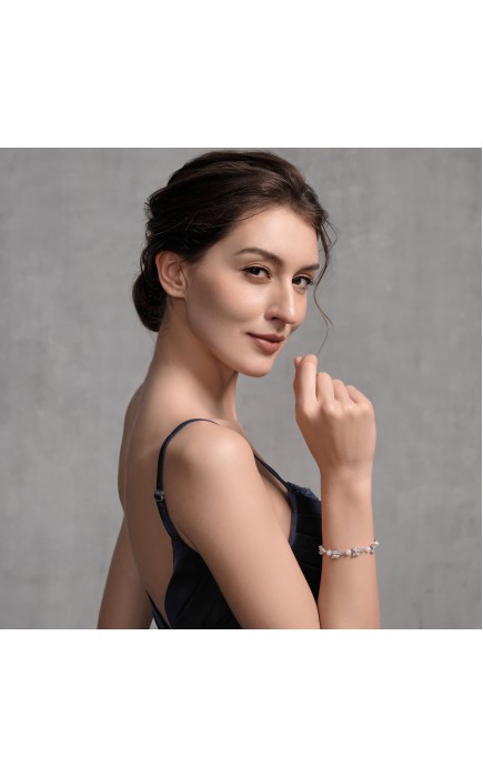 Ladies' Pretty Alloy With Irregular Cubic Zirconia Bracelets