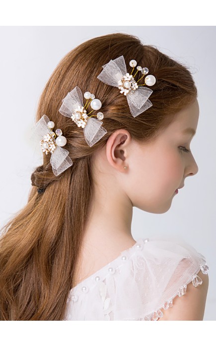 Flower Girl Alloy Headbands/Hairpins (Set of 2 pieces)