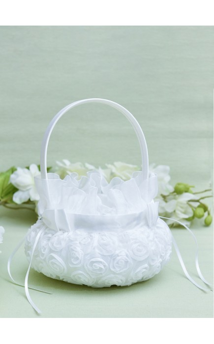 Flower Girl Lace Flower Basket With Lace/Flower/Ribbons