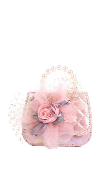 Flower Girl Polyester/PU/Imitation Pearls Handbag With Imitation Pearls/Flower/Ribbon