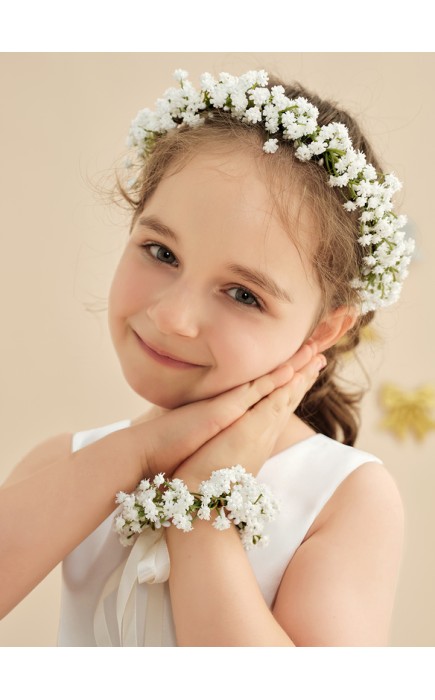 Flower Girl PU/Plastic Tiaras/Wristband With Ribbons (Set of 2 pieces)