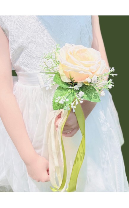Flower Girl Polyester/Artificial Flower With Flower/Ribbons