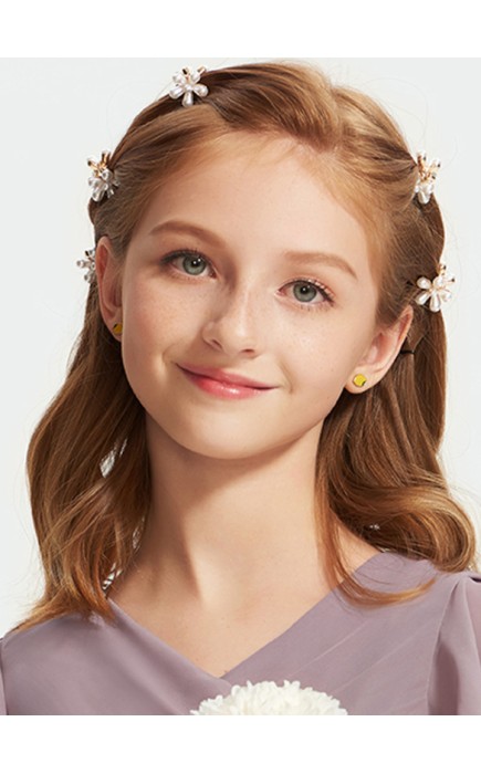 Flower Girl Alloy/Plastic Hairpins With Beading (Set of 6)