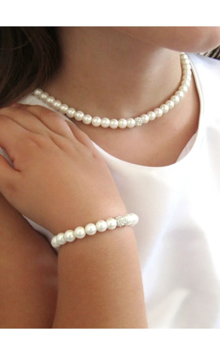 Flower Girl Imitation Pearls/Rhinestones/Elastic Jewelry Sets With Imitation Pearls/Rhinestones (Set of 2)