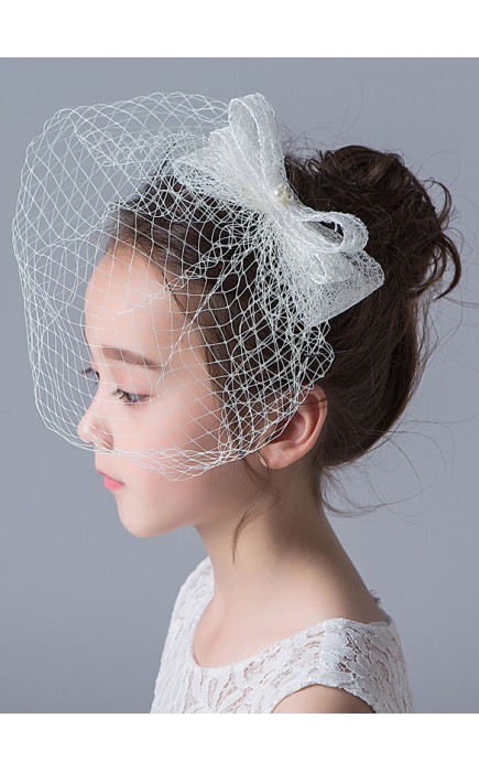 Flower Girl Imitation Pearls/Lace Tiaras/Hairpins With Beading