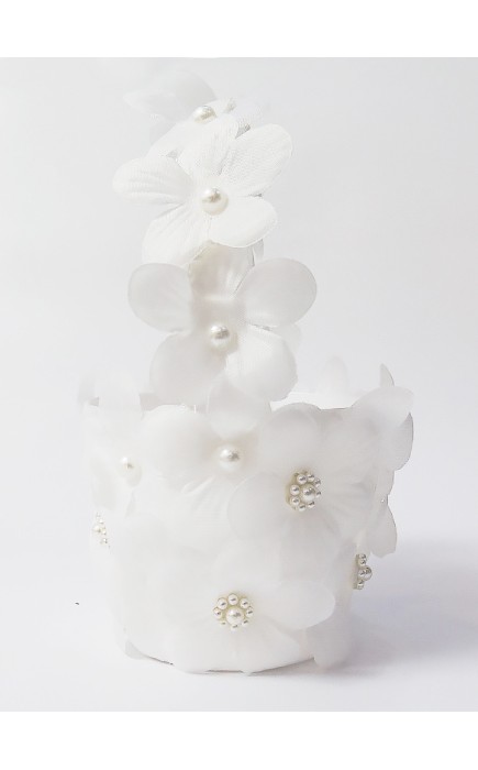 Flower Girl Polyester/Plastic Flower Basket With Applique/Beading
